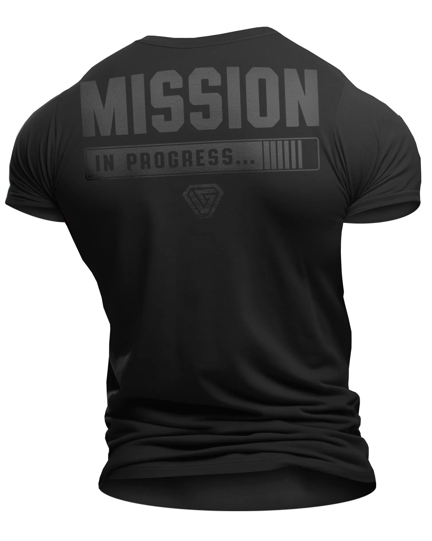 099. Mission In Progress Back Design Funny Workout Gym T-Shirt for Men
