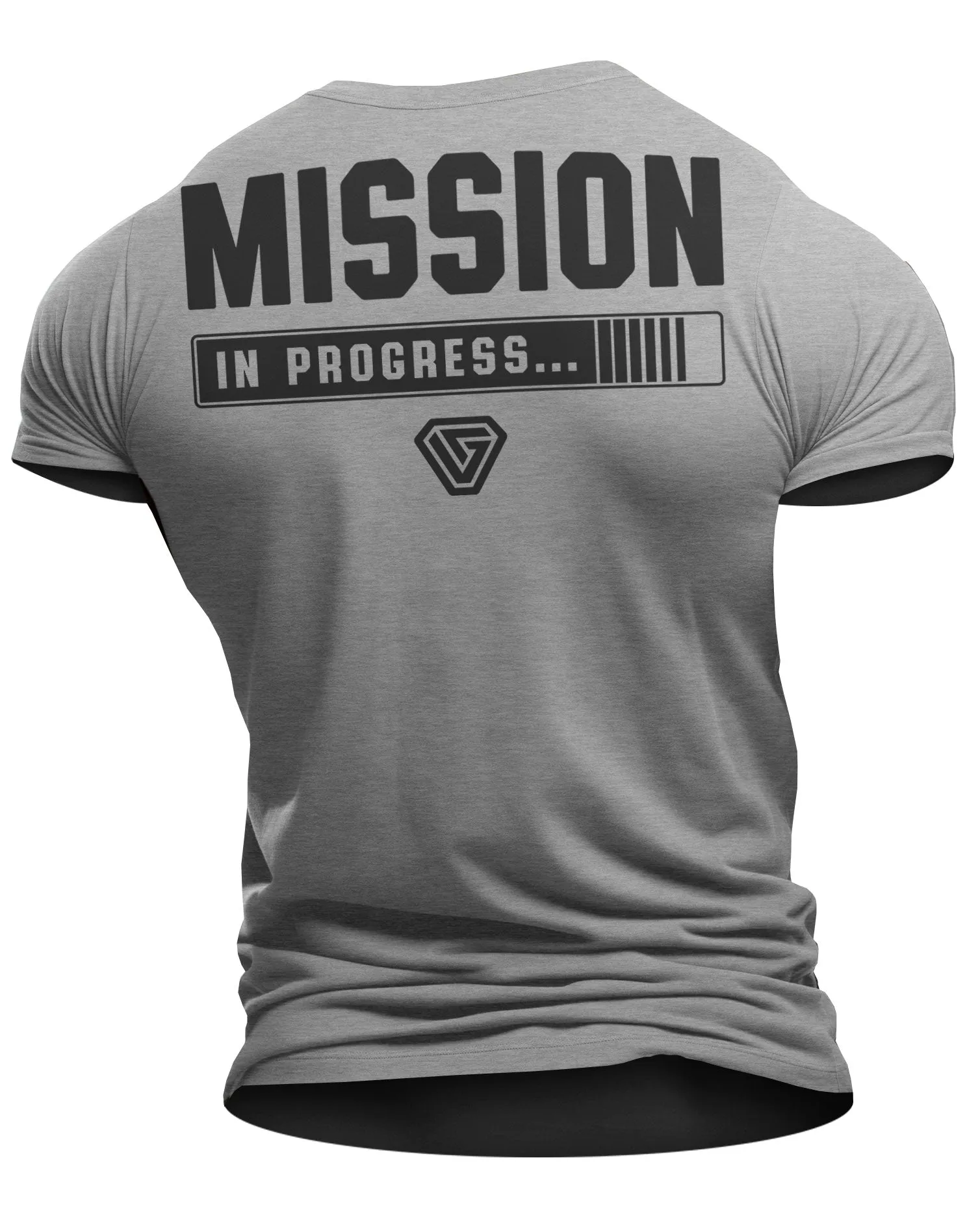 099. Mission In Progress Back Design Funny Workout Gym T-Shirt for Men