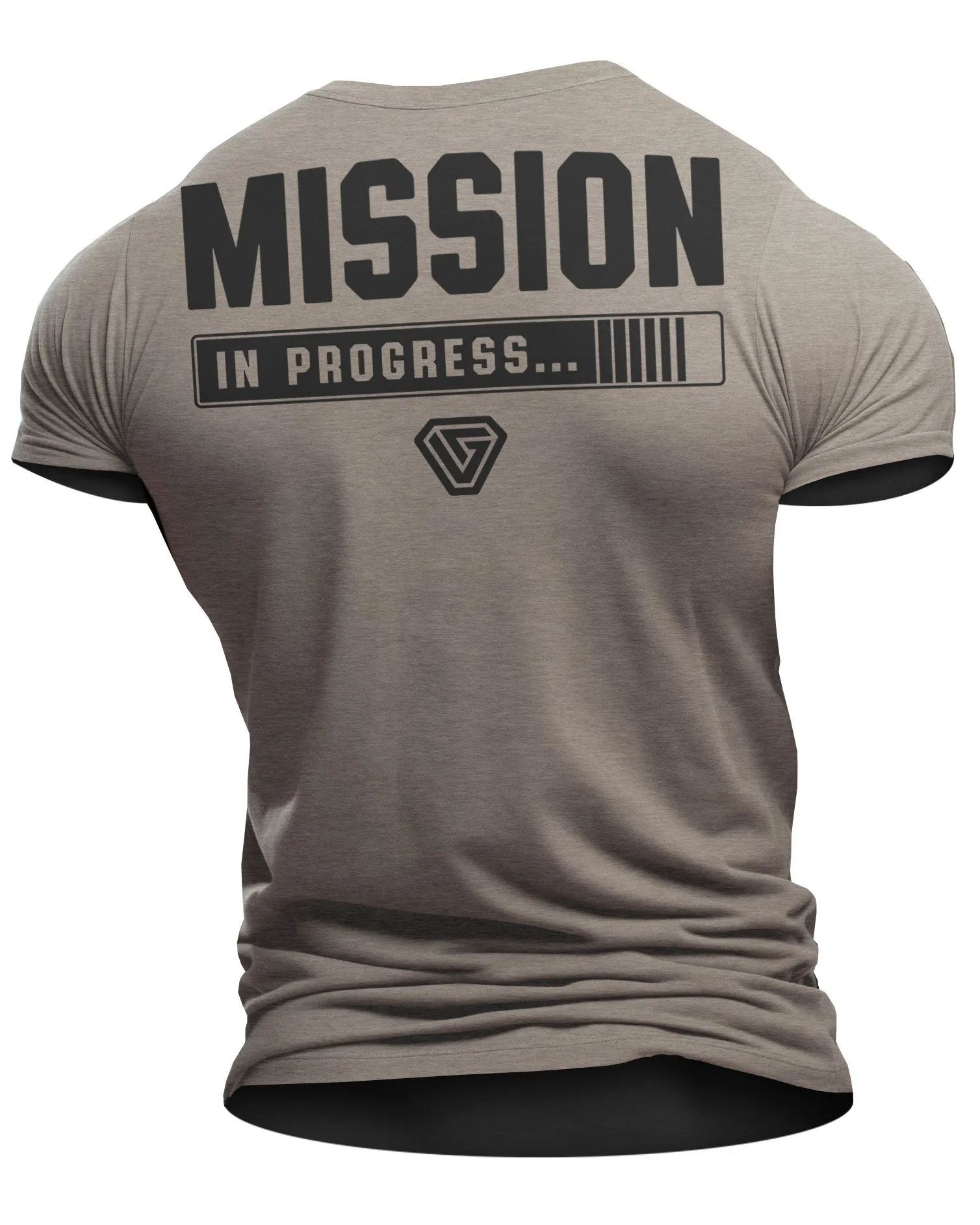099. Mission In Progress Back Design Funny Workout Gym T-Shirt for Men
