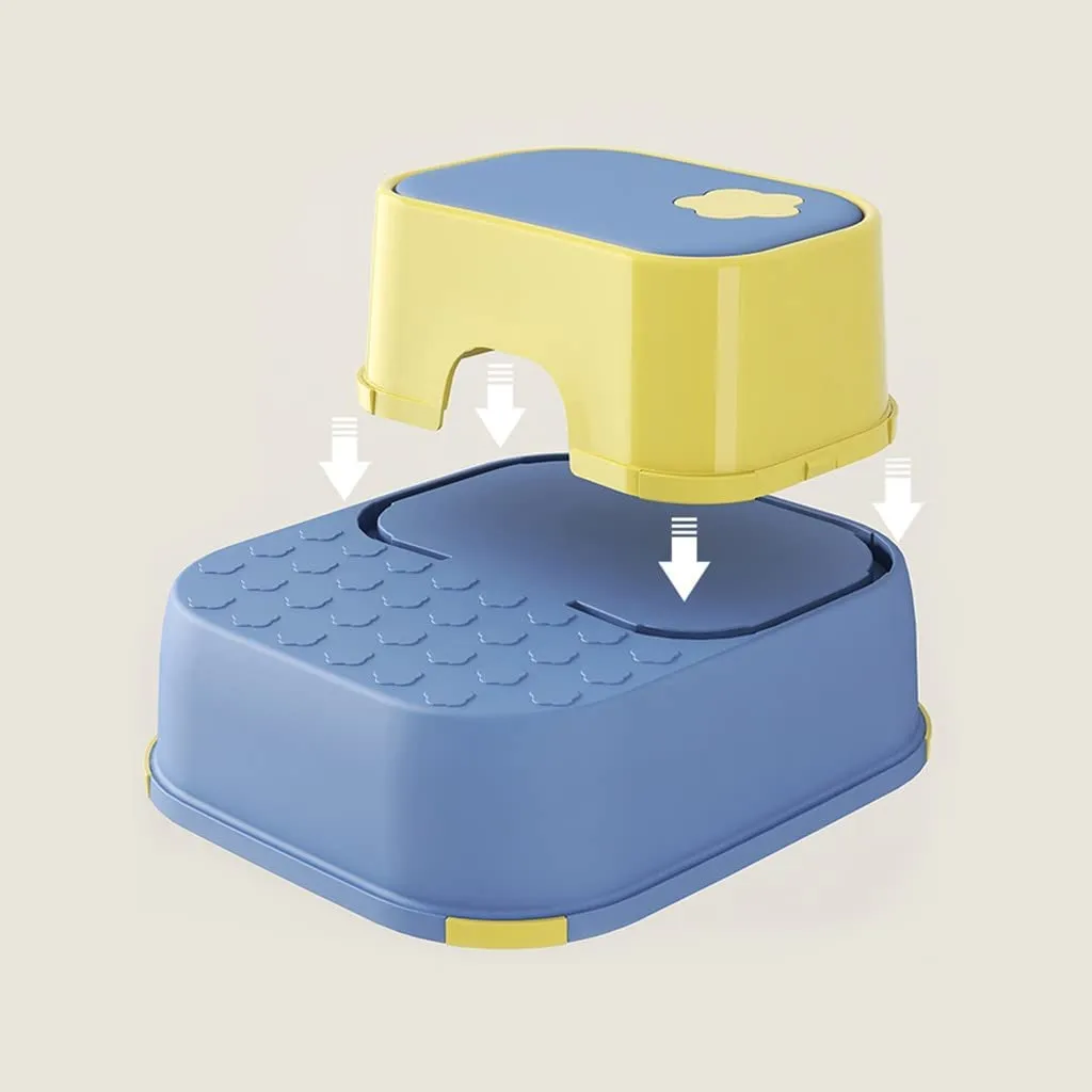 2-in-1 Practical Non-Slip Step Stool for Kids-Blue