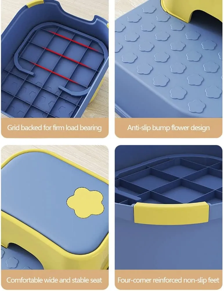 2-in-1 Practical Non-Slip Step Stool for Kids-Blue
