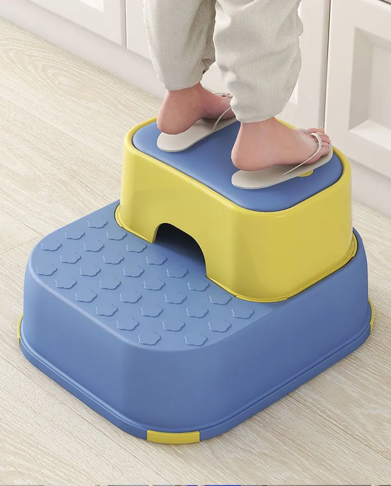2-in-1 Practical Non-Slip Step Stool for Kids-Blue