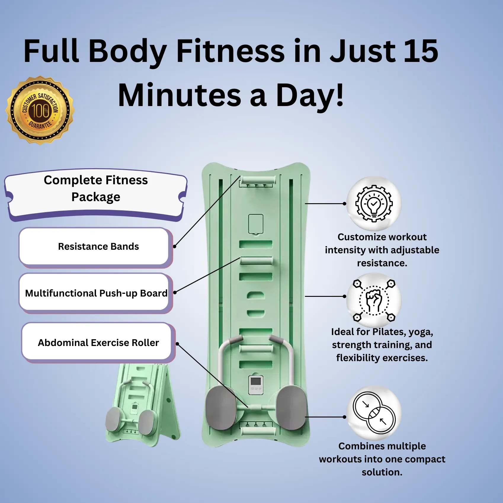 5 in 1 Multi-Purpose Pilates & Yoga Workout Board