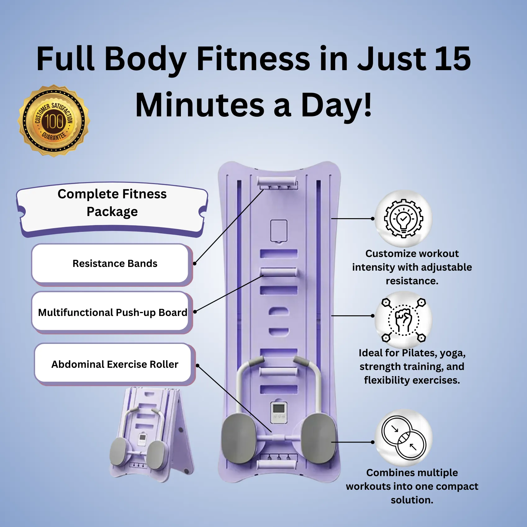 5 in 1 Multi-Purpose Pilates & Yoga Workout Board