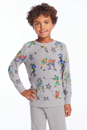 Allover Hockey Stars Boys Long Sleeve