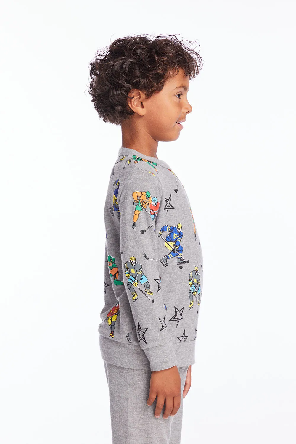 Allover Hockey Stars Boys Long Sleeve