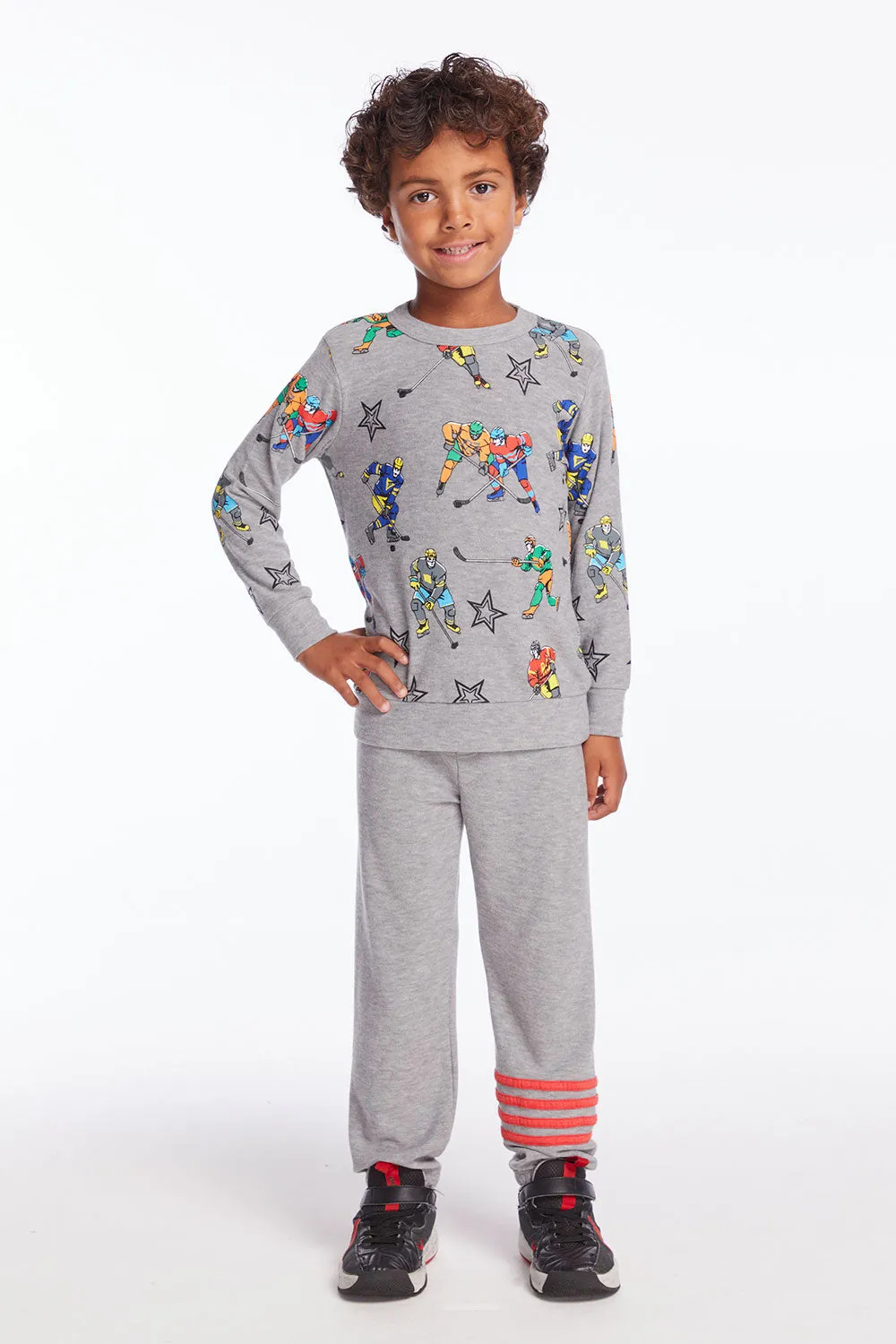Allover Hockey Stars Boys Long Sleeve