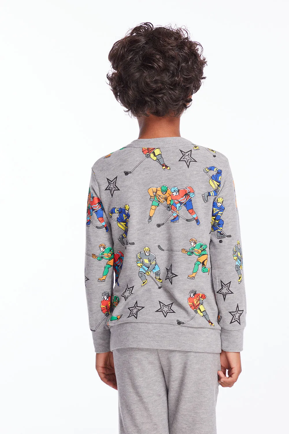 Allover Hockey Stars Boys Long Sleeve
