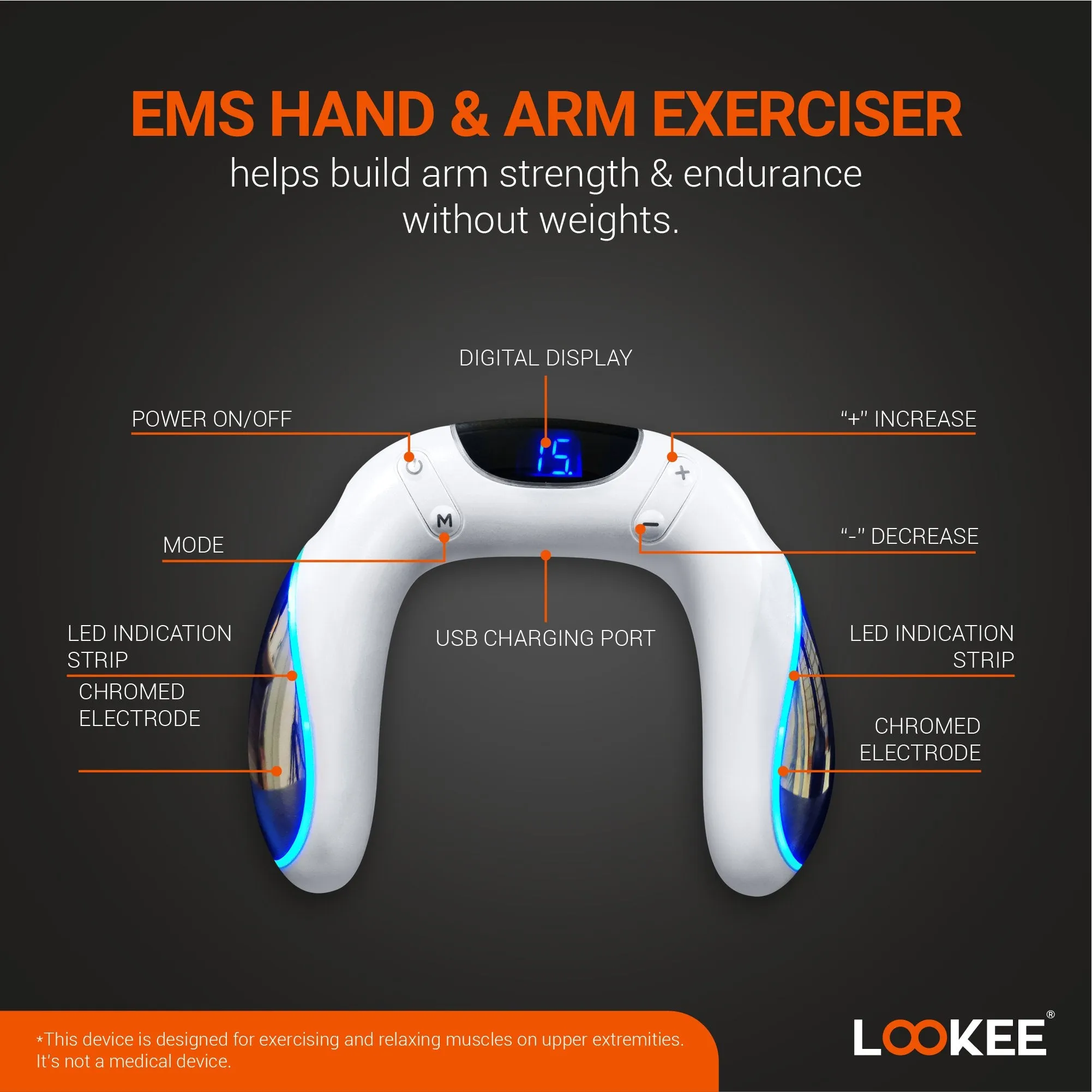 Arm Workout EMS Exerciser, Electric Muscle Stimulator Trainer Machine