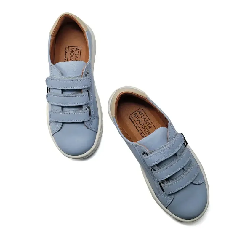 Atlanta Mocassin Blue Sky 3 Strap Velcro Sneaker 523