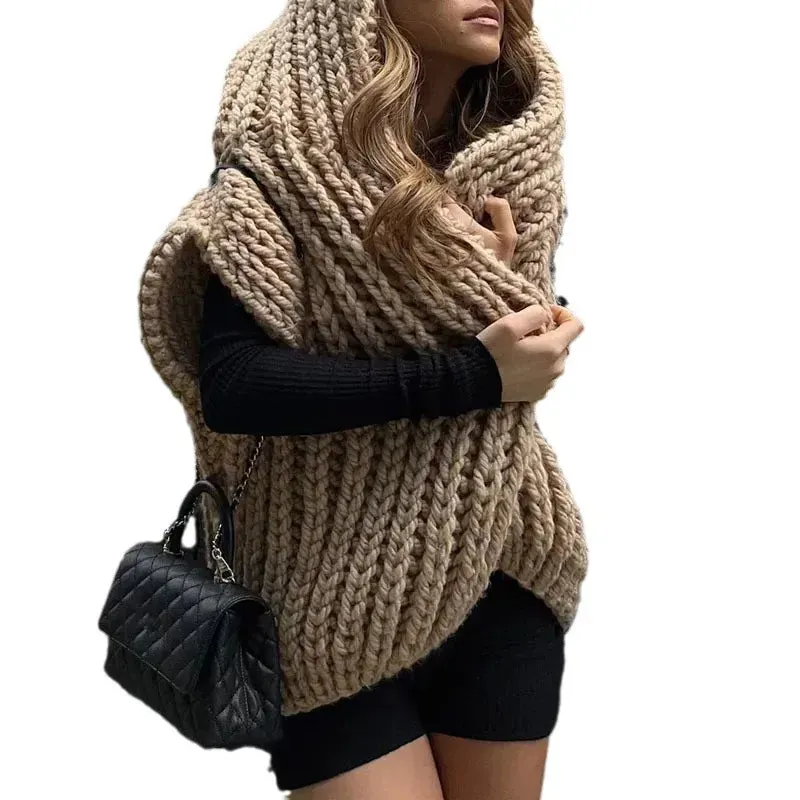Autumn Fashion Solid Hooded Sweater Vest For Women Elegant Sleeveless Knitting Cardigan Winter Office Ladies Commute Streetwear