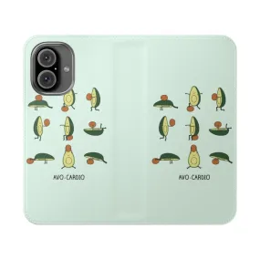Avocado Themed Flip Phone Case for Fitness & Exercise