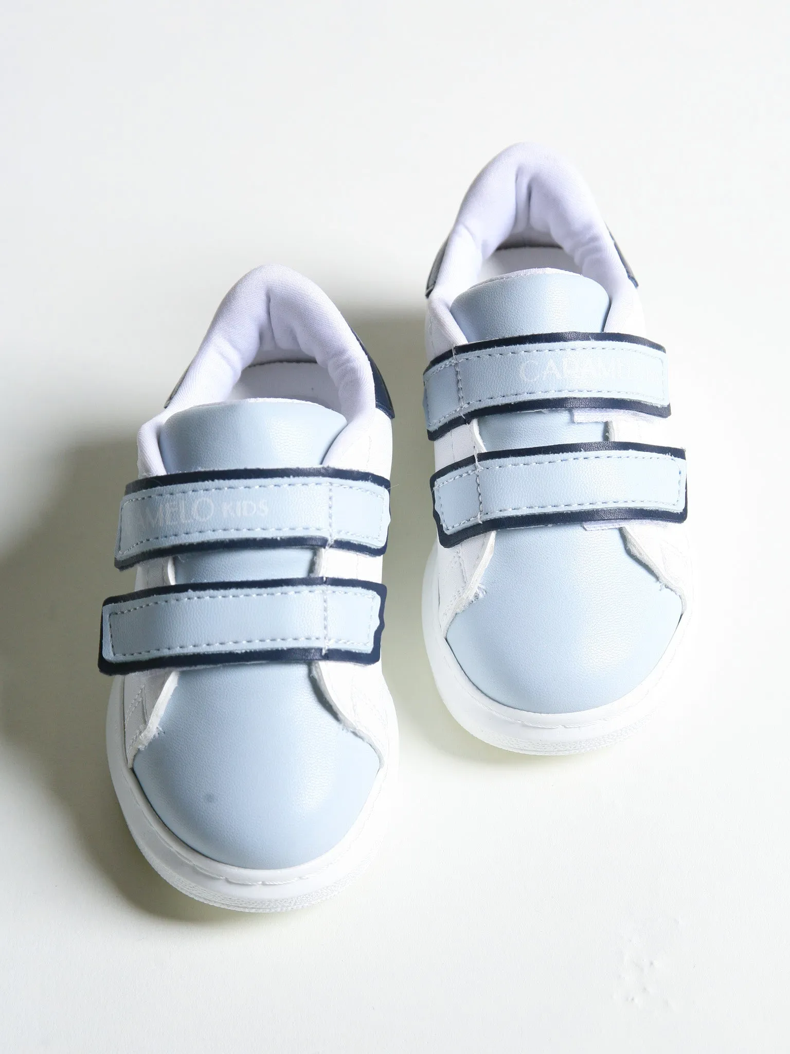 Caramelo Kids White Contrast Strap Trainers