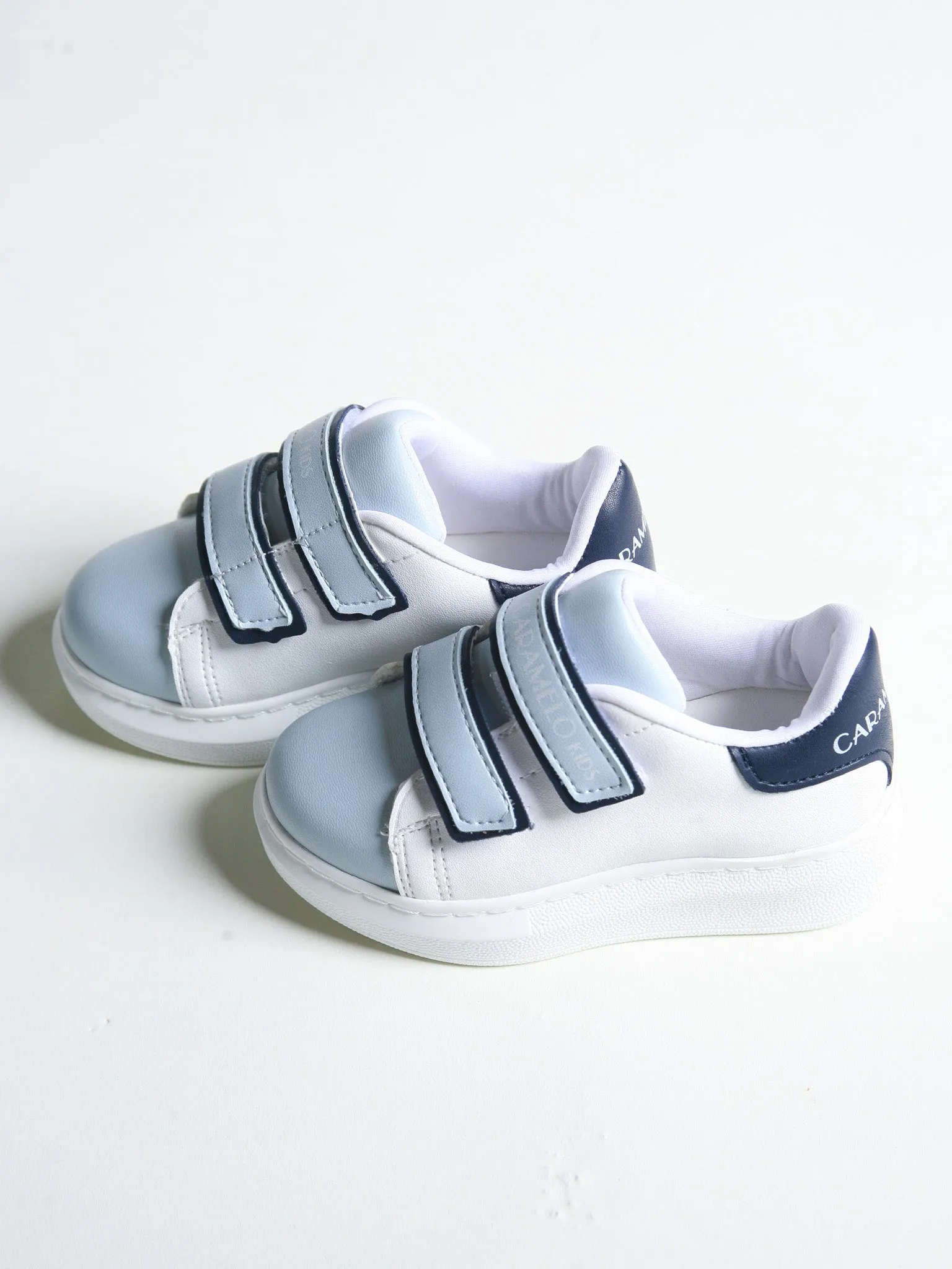 Caramelo Kids White Contrast Strap Trainers