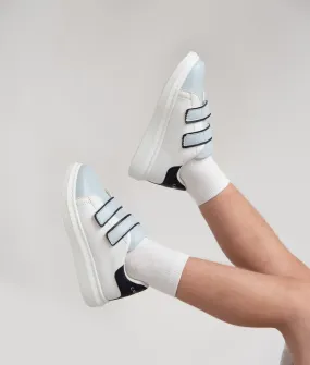 Caramelo Kids White Contrast Strap Trainers