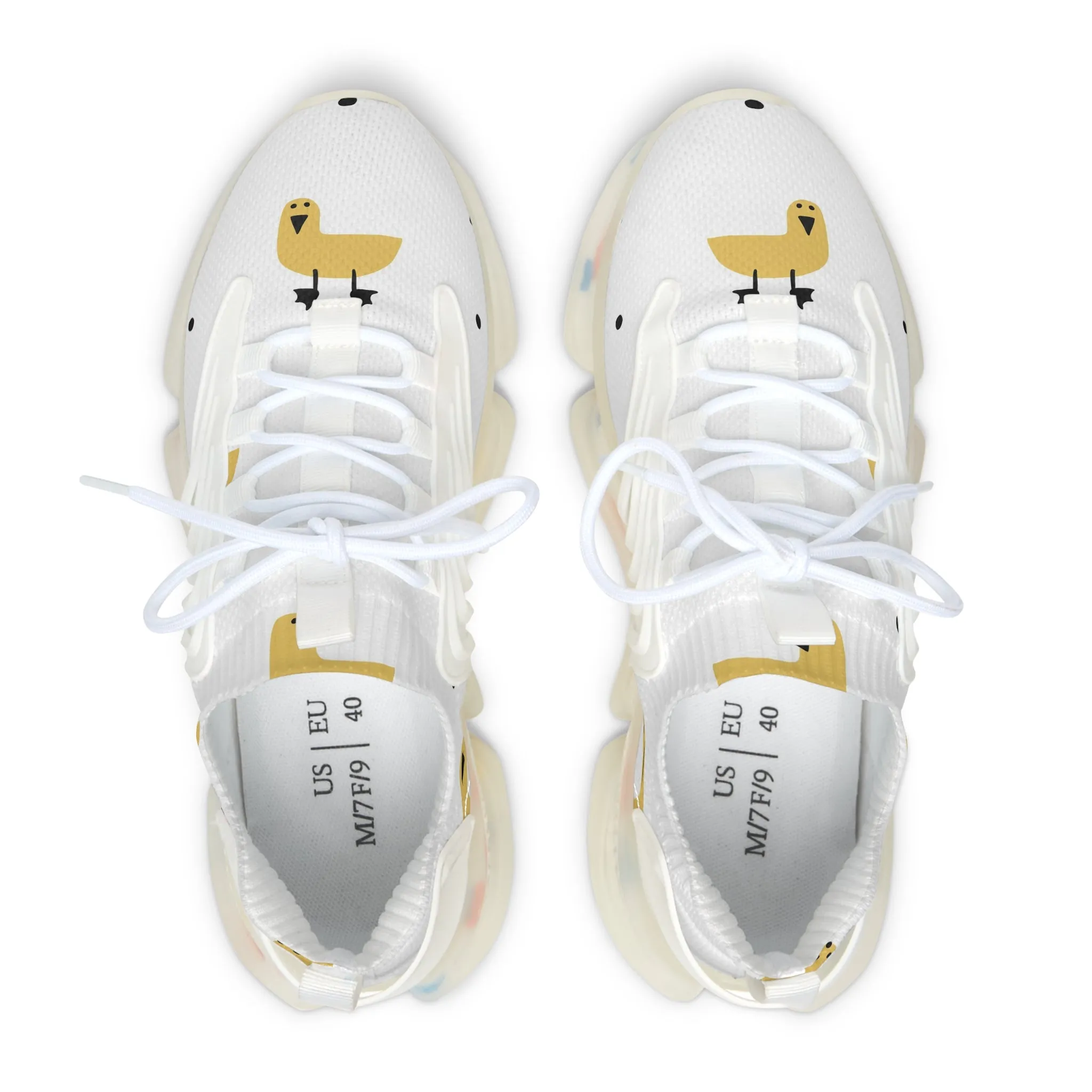 Chic Women's Mesh Sneakers with Whimsical Bird Design - Lightweight Active Footwear