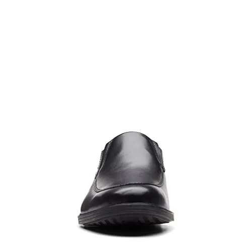 Clarks Men's Whiddon Plain Loafer, Black Leather, 8