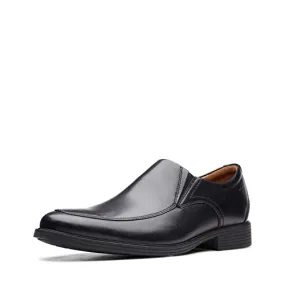 Clarks Men's Whiddon Plain Loafer, Black Leather, 8