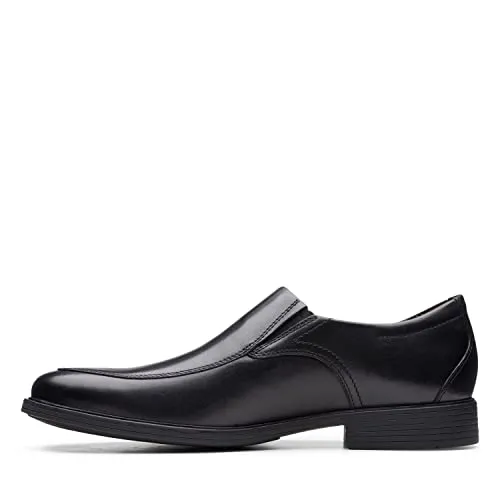 Clarks Men's Whiddon Plain Loafer, Black Leather, 8