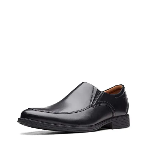 Clarks Men's Whiddon Plain Loafer, Black Leather, 8