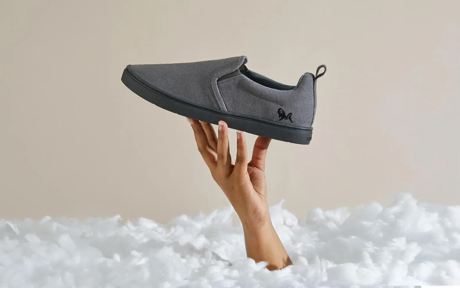 Cotton Slip Ons : Pebble Grey