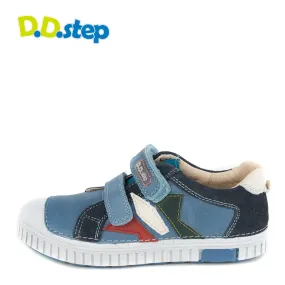 D.D. Step big kid boy shoes blue with red and white decor size US 13-4