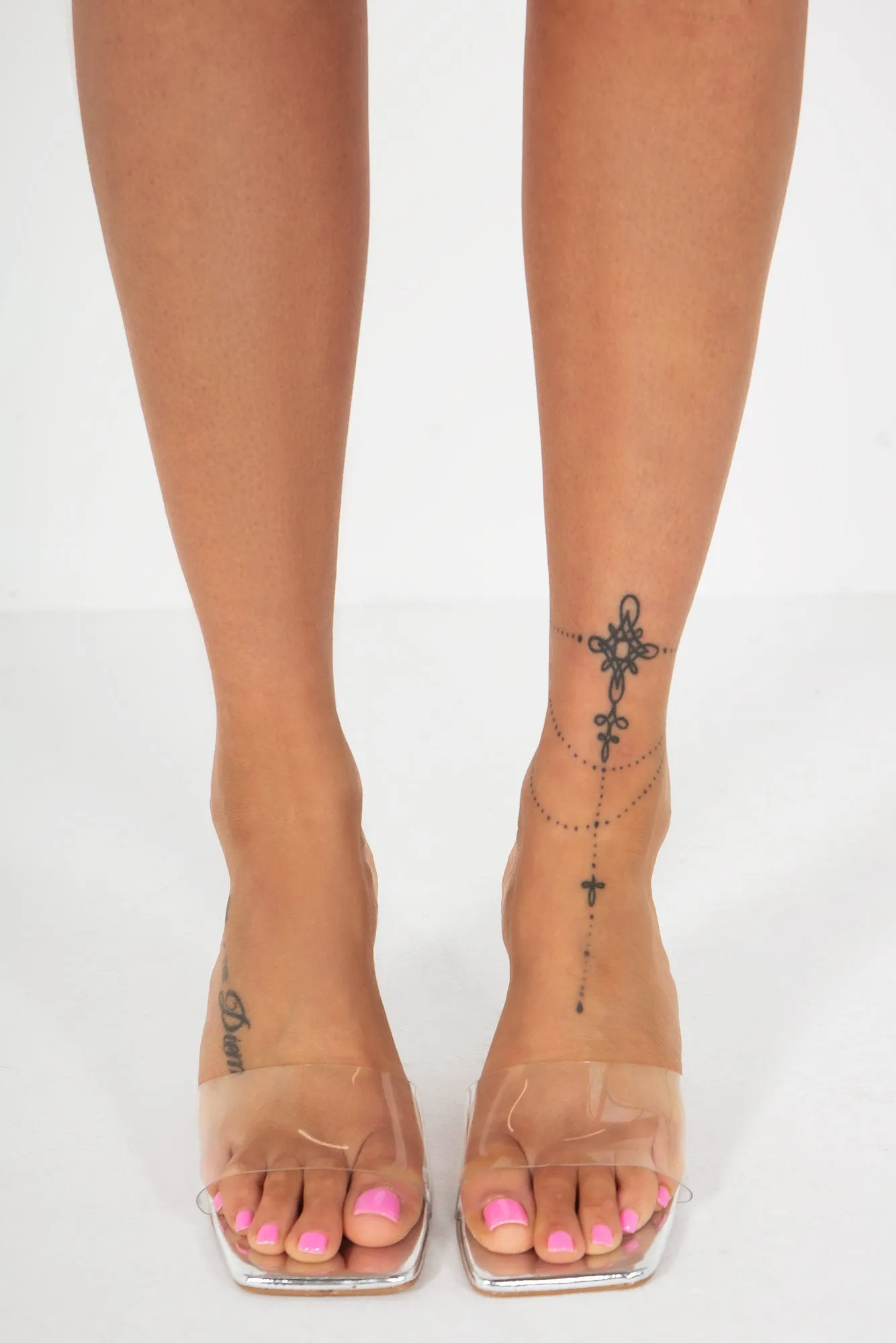Dorian Silver Perspex Mules