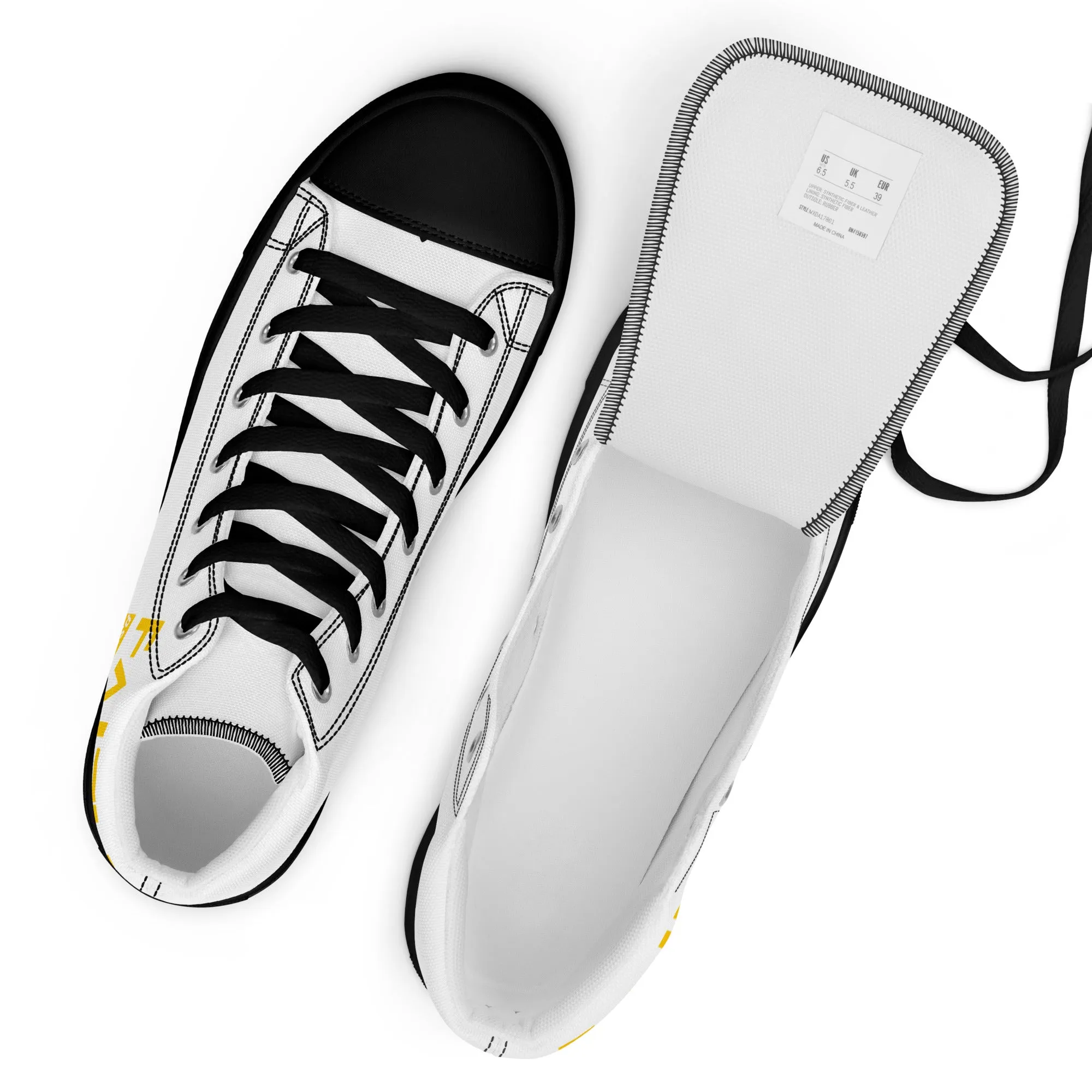 Faith Over Fear, Men’s high top canvas shoes