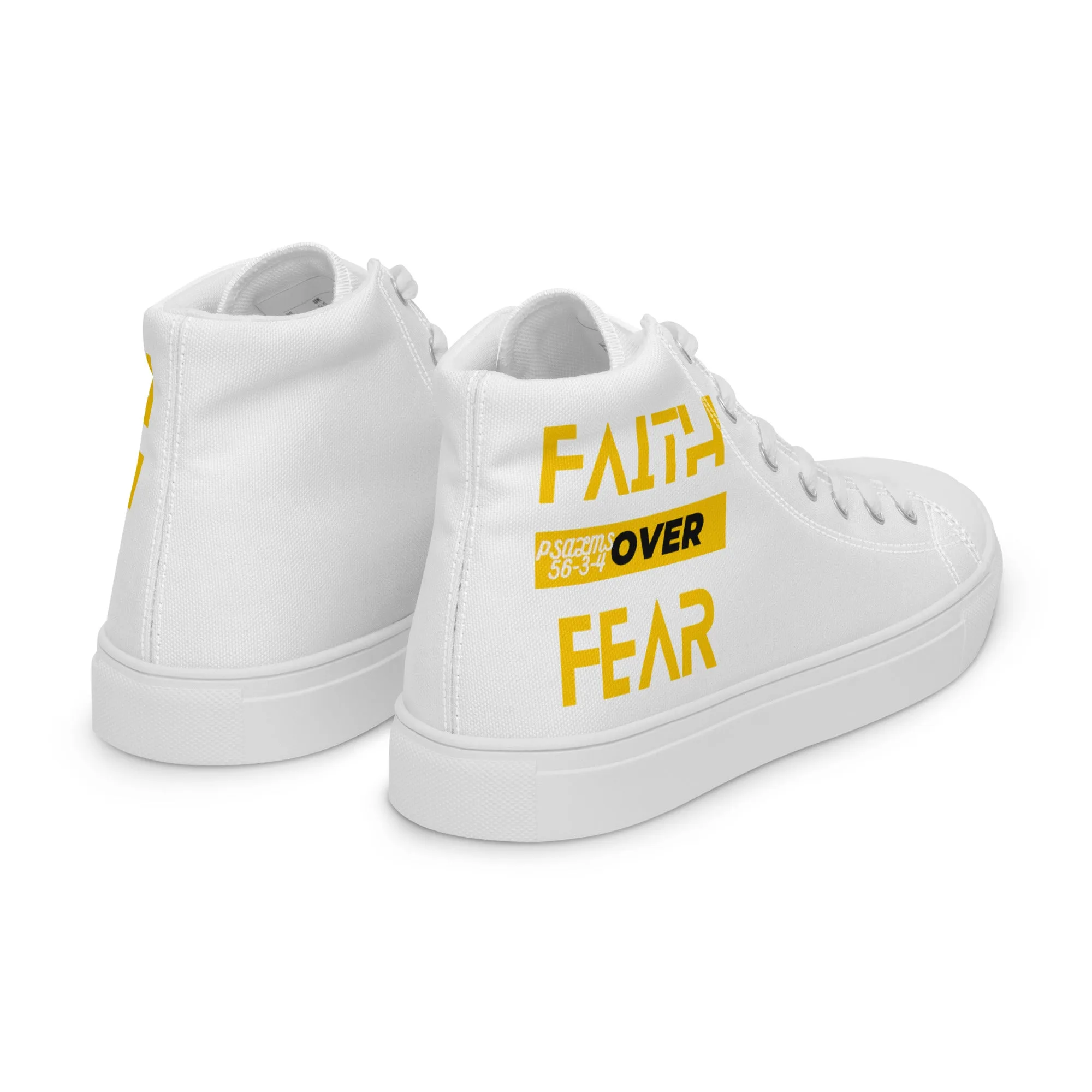 Faith Over Fear, Men’s high top canvas shoes