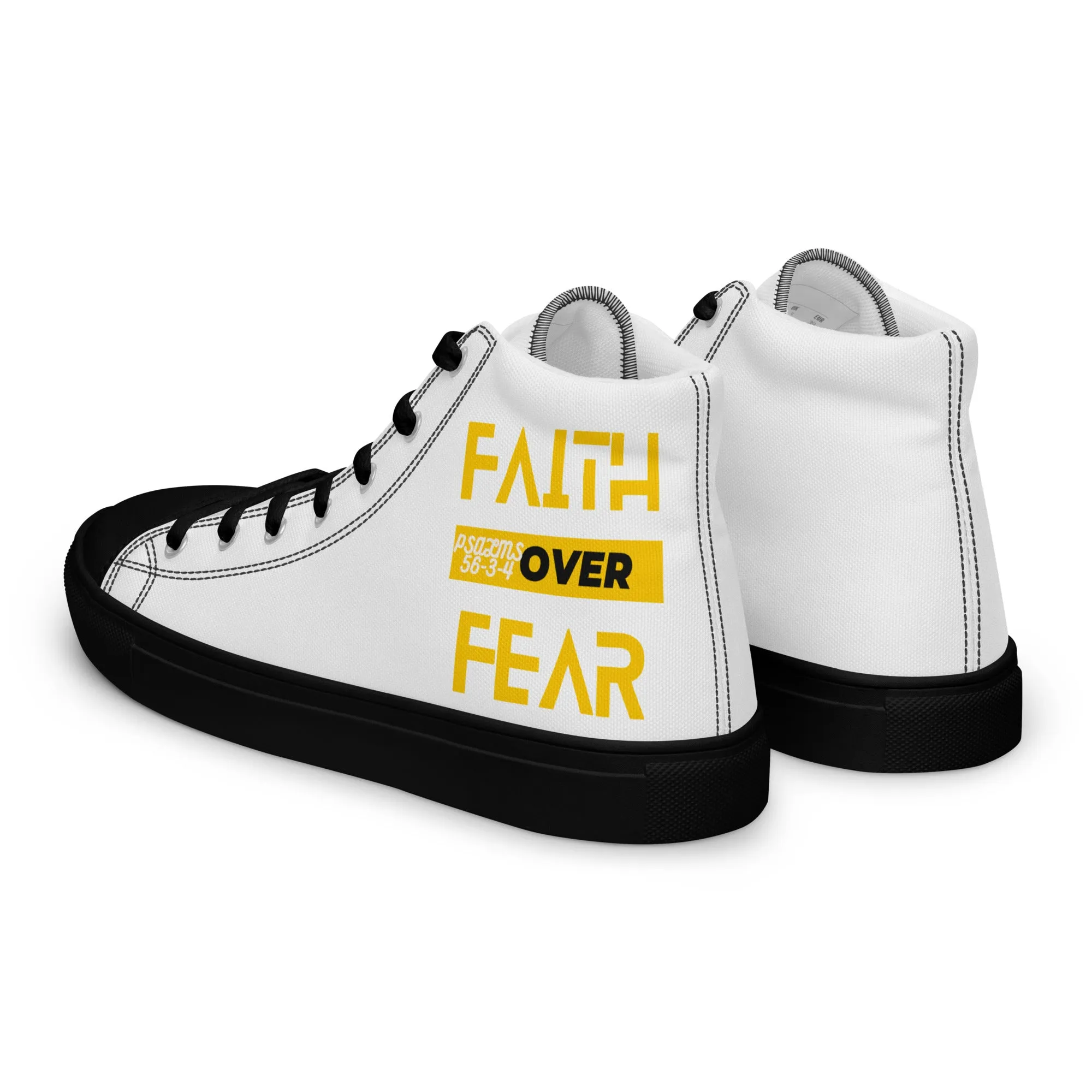 Faith Over Fear, Men’s high top canvas shoes