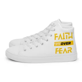 Faith Over Fear, Men’s high top canvas shoes