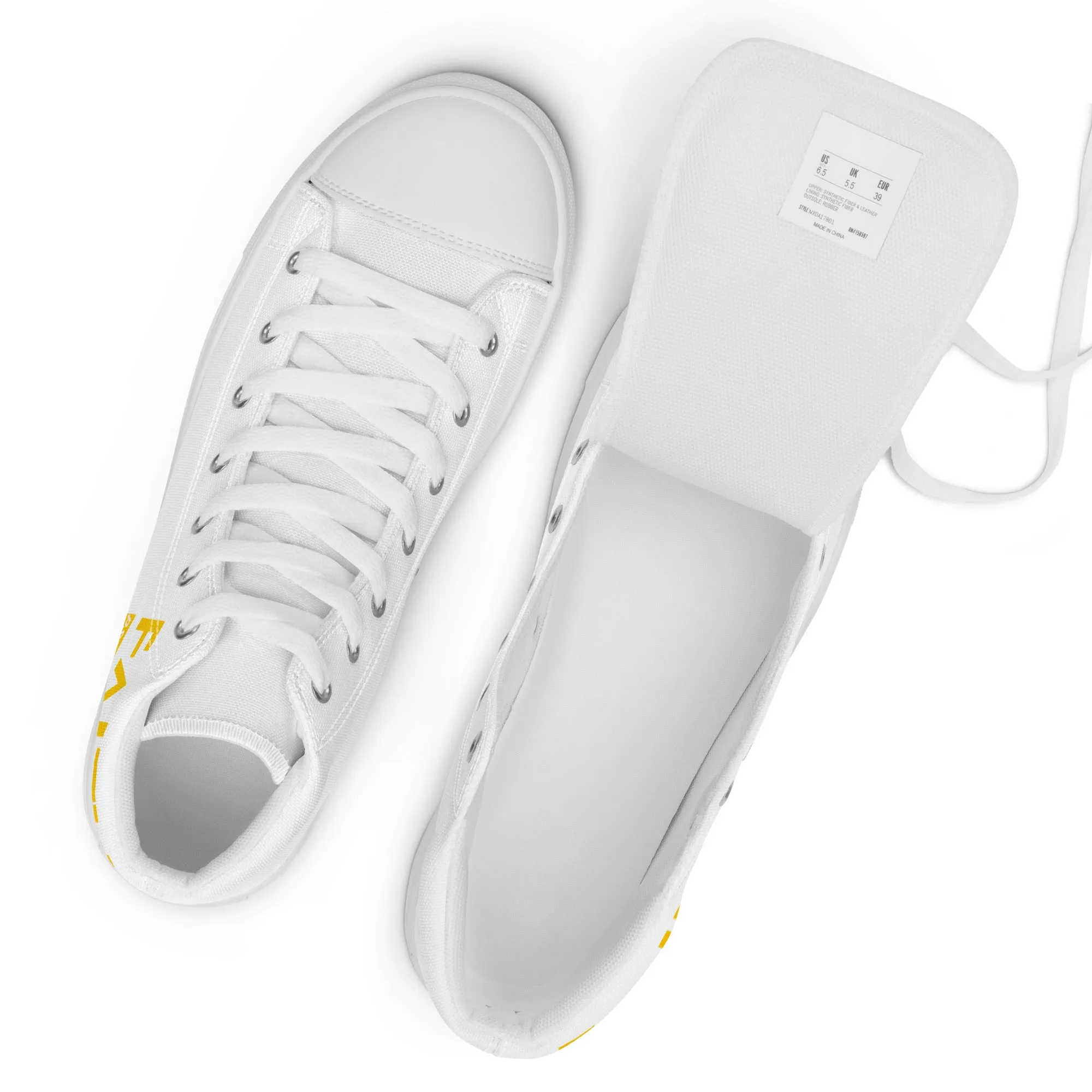 Faith Over Fear, Men’s high top canvas shoes