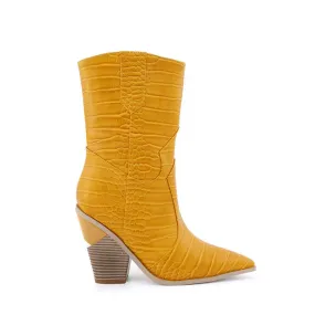GESA Sculptured Heel Western Cowboy Ankle Boots