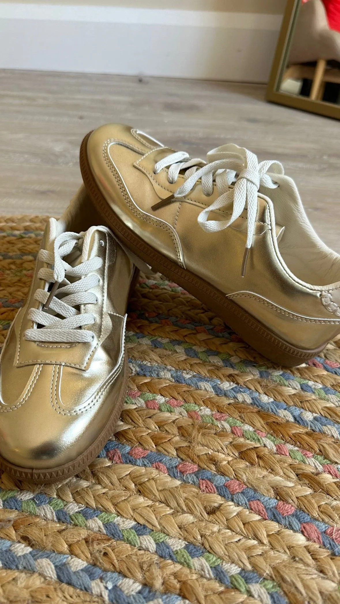 Gold Metallic Trainers