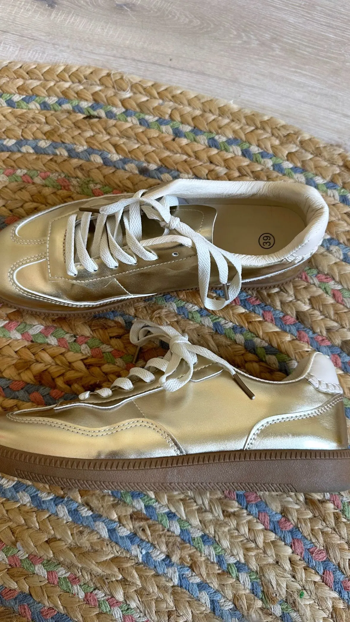 Gold Metallic Trainers