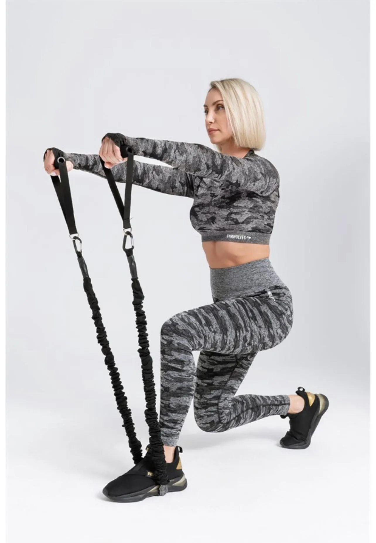 Gymwolves Women Long Sleeve Seamles Sport Tshirt | Black | Crop Tops | Action Series |
