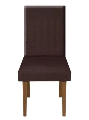 Heart Home Leaf Printed Elastic Stretchable Polyster Chair Cover for Home, Office, Hotels, Wedding Banquet (Brown)-50HH0999