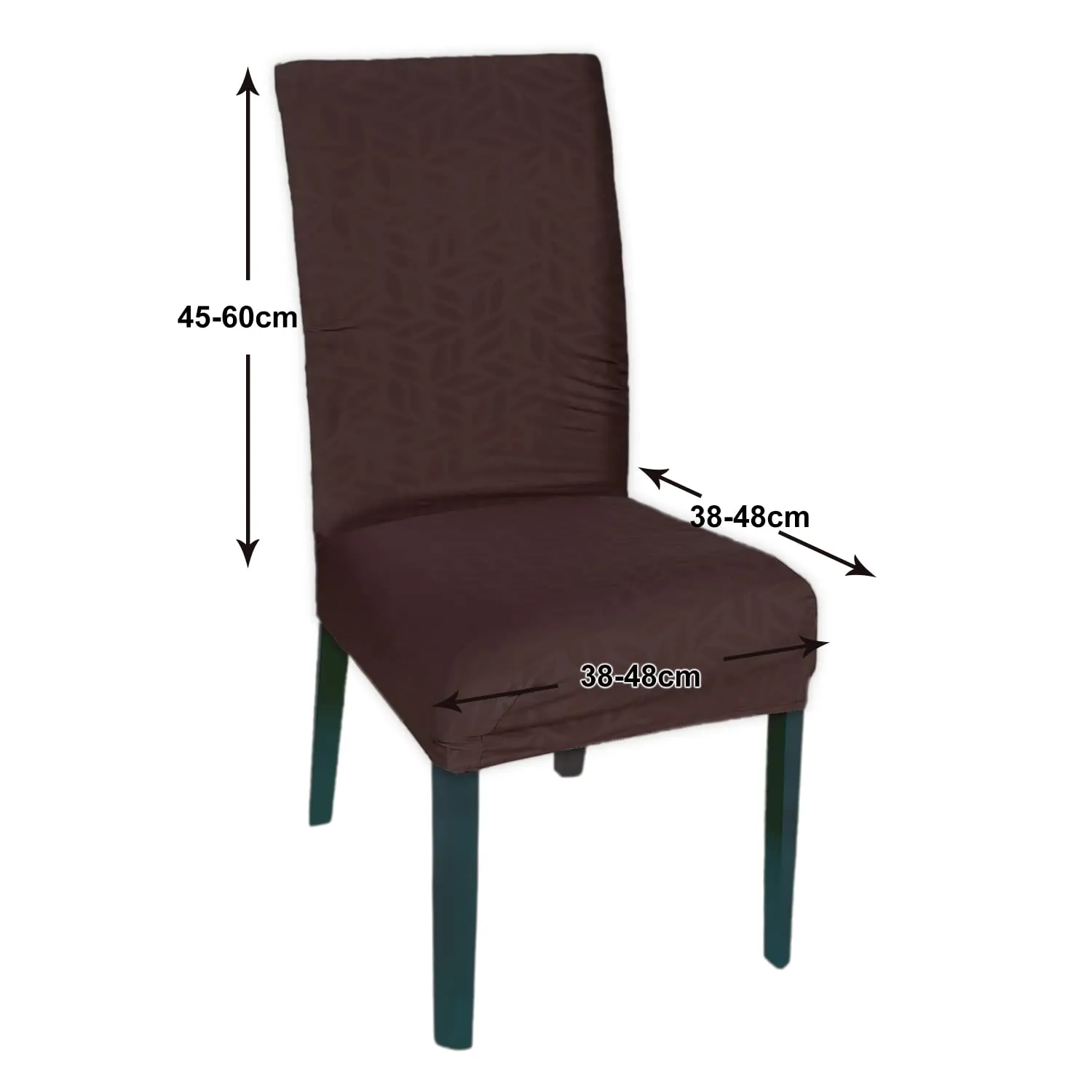 Heart Home Leaf Printed Elastic Stretchable Polyster Chair Cover for Home, Office, Hotels, Wedding Banquet (Brown)-50HH0999