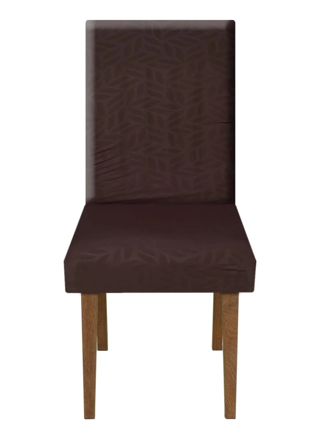 Heart Home Leaf Printed Elastic Stretchable Polyster Chair Cover for Home, Office, Hotels, Wedding Banquet (Brown)-50HH0999