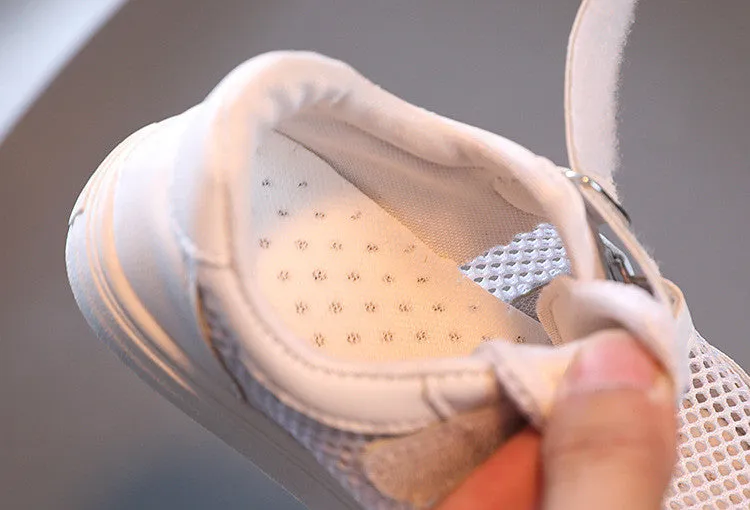 Hollow-Out Breathable Velcro Sneakers