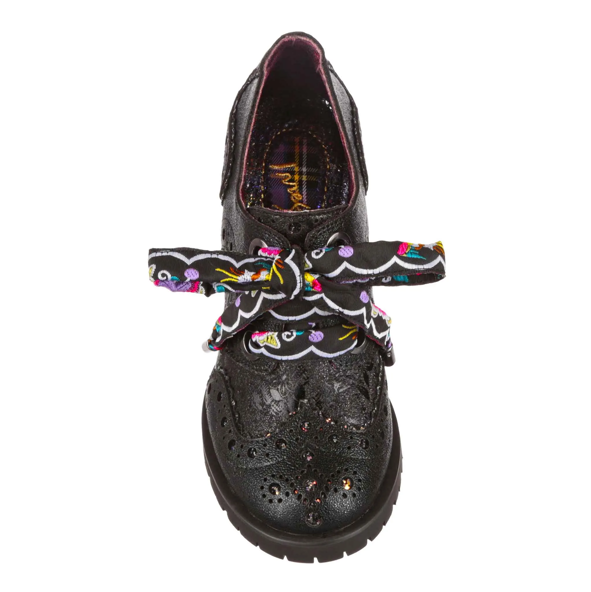 Irregular Choice Womens Glitter Grunge High Heels - Black