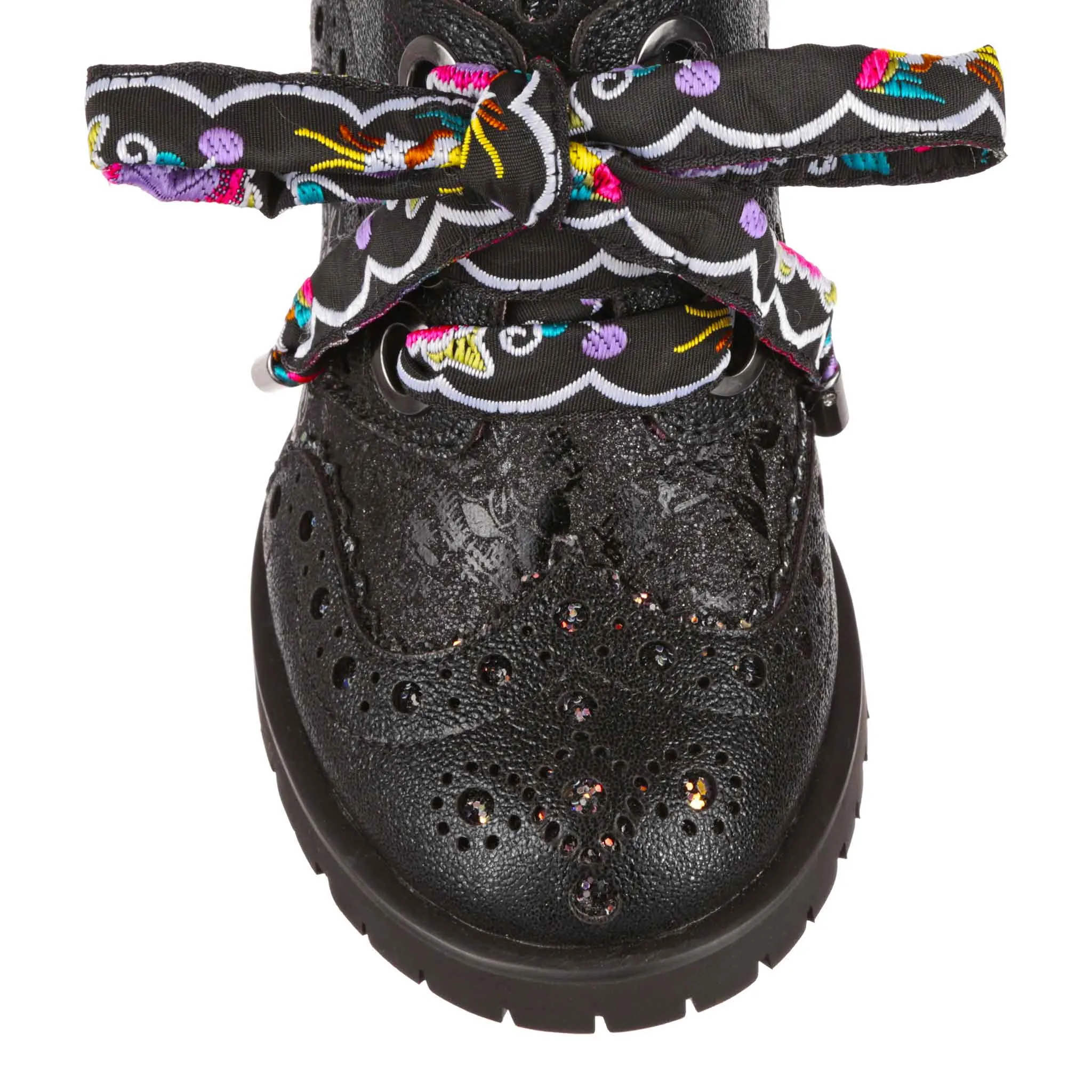Irregular Choice Womens Glitter Grunge High Heels - Black