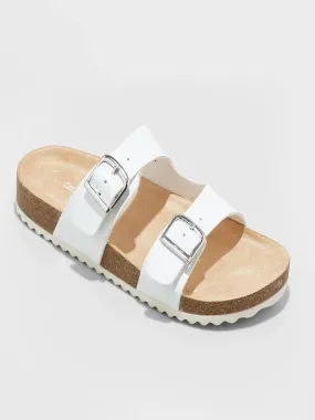 Kids Girl Drew Slip-on Footbed Sandals,White