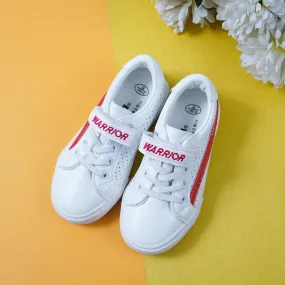 Kids Sneakers White & Red Stripe - Sunshine