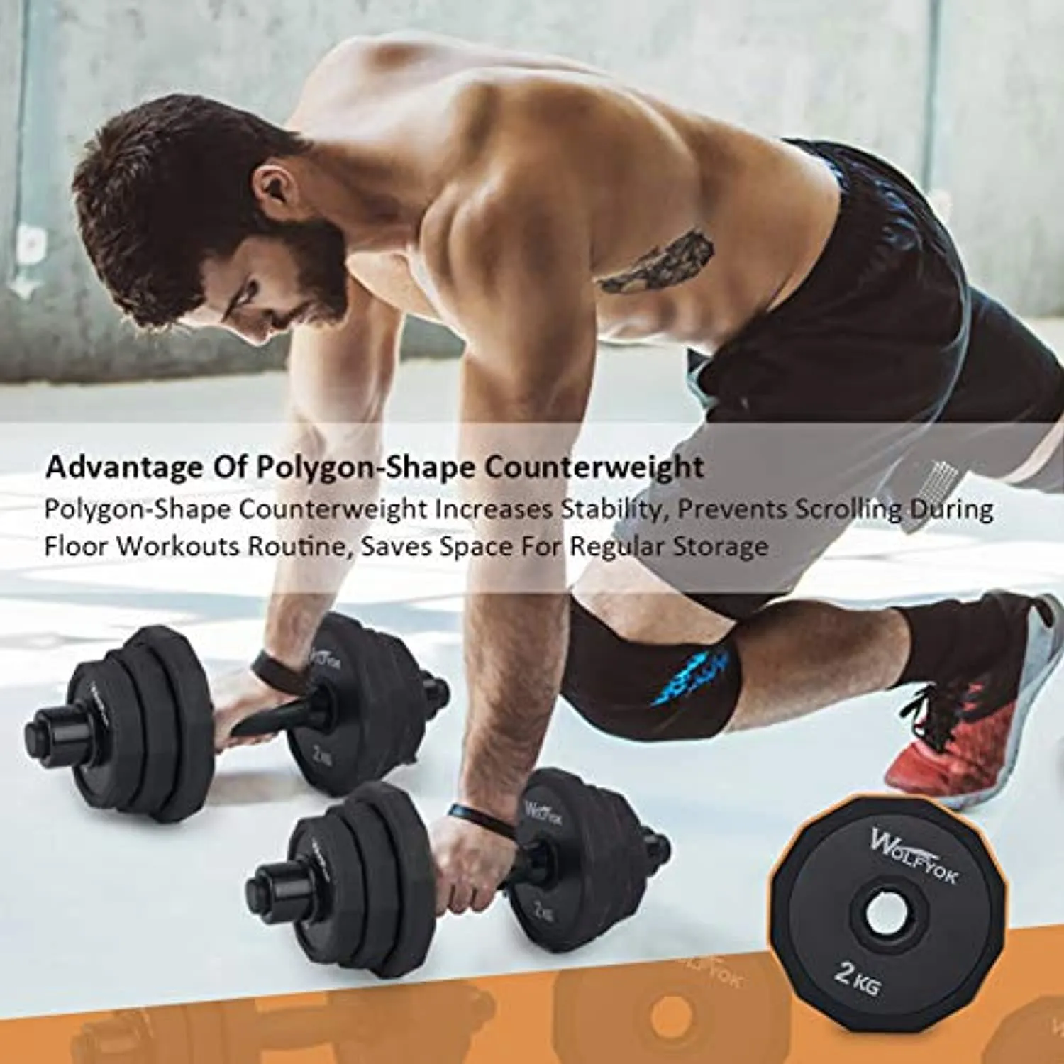 KISS GOLD 44Lbs/66Lbs Dumbbells Set, Adjustable Weights Steel Dumbbells Pair for Adults Home Fitness Equipment Gym Workout with Connecting Rod Used as Barbell