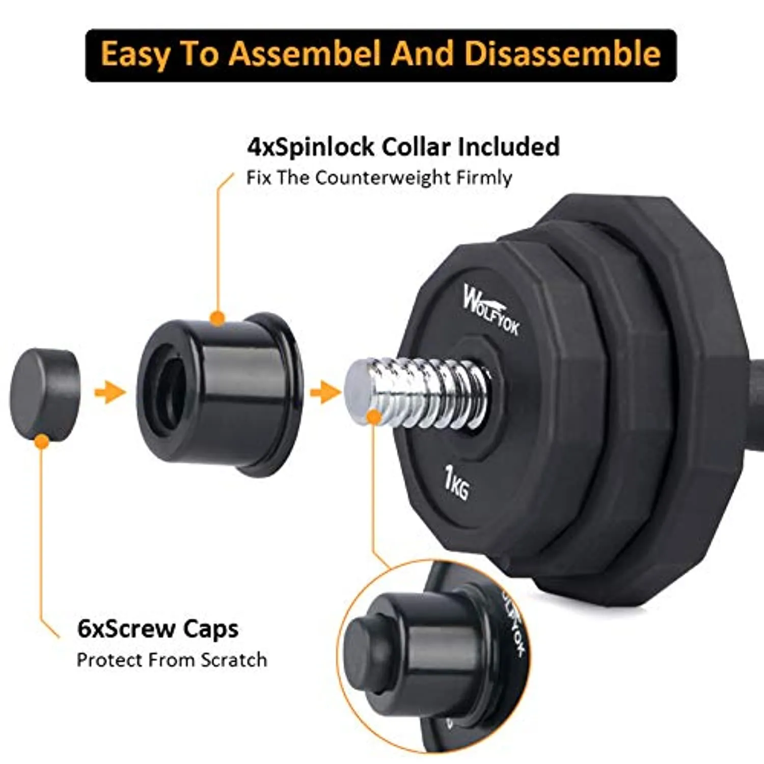 KISS GOLD 44Lbs/66Lbs Dumbbells Set, Adjustable Weights Steel Dumbbells Pair for Adults Home Fitness Equipment Gym Workout with Connecting Rod Used as Barbell
