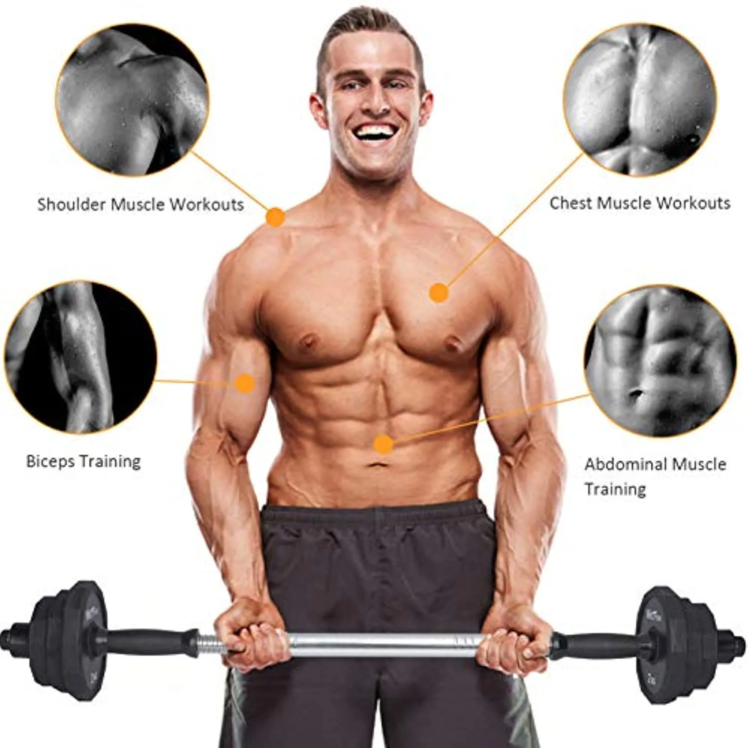 KISS GOLD 44Lbs/66Lbs Dumbbells Set, Adjustable Weights Steel Dumbbells Pair for Adults Home Fitness Equipment Gym Workout with Connecting Rod Used as Barbell