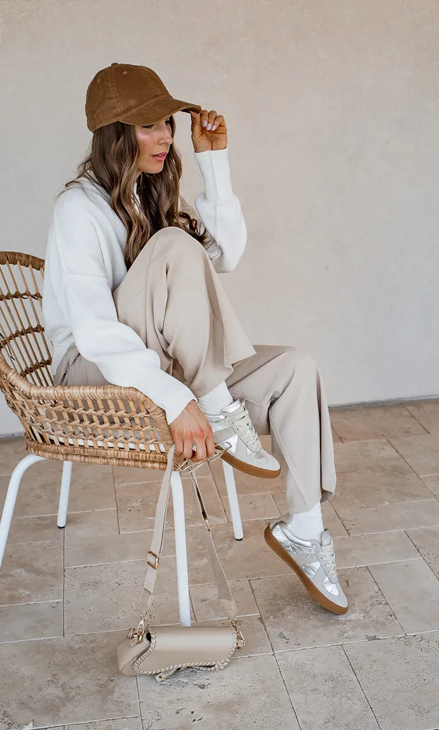 Maison Leather Suede Sneakers | Silver