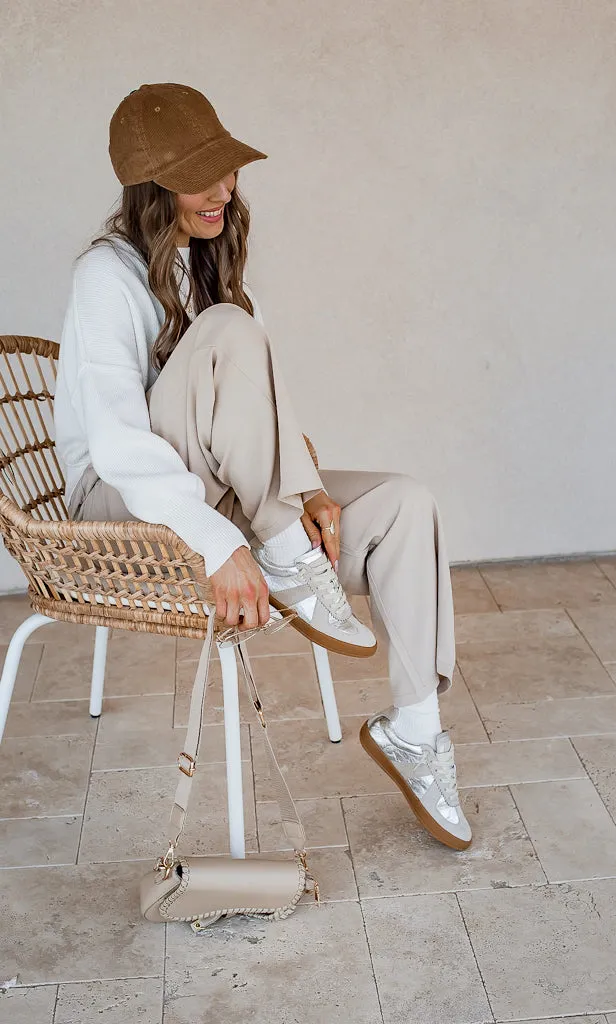 Maison Leather Suede Sneakers | Silver