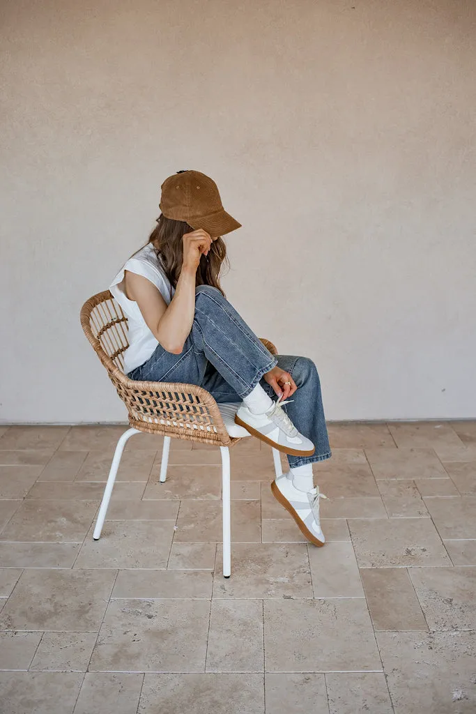 Maison Leather Suede Sneakers | White Grey